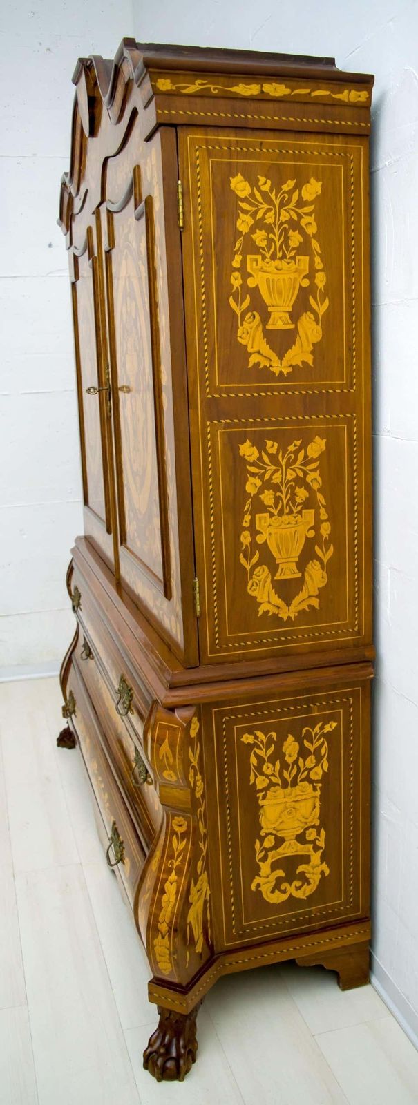 3787.0 20th Century Dutch Trumeau Walnut With Maple Wood Inlays, Netherlands, 1950 photo