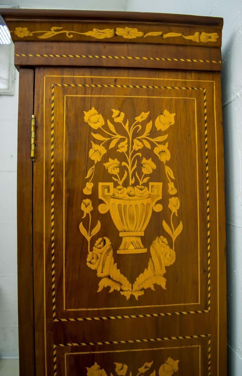 photo buy 20th Century Dutch Trumeau Walnut With Maple Wood Inlays, Netherlands, 1950