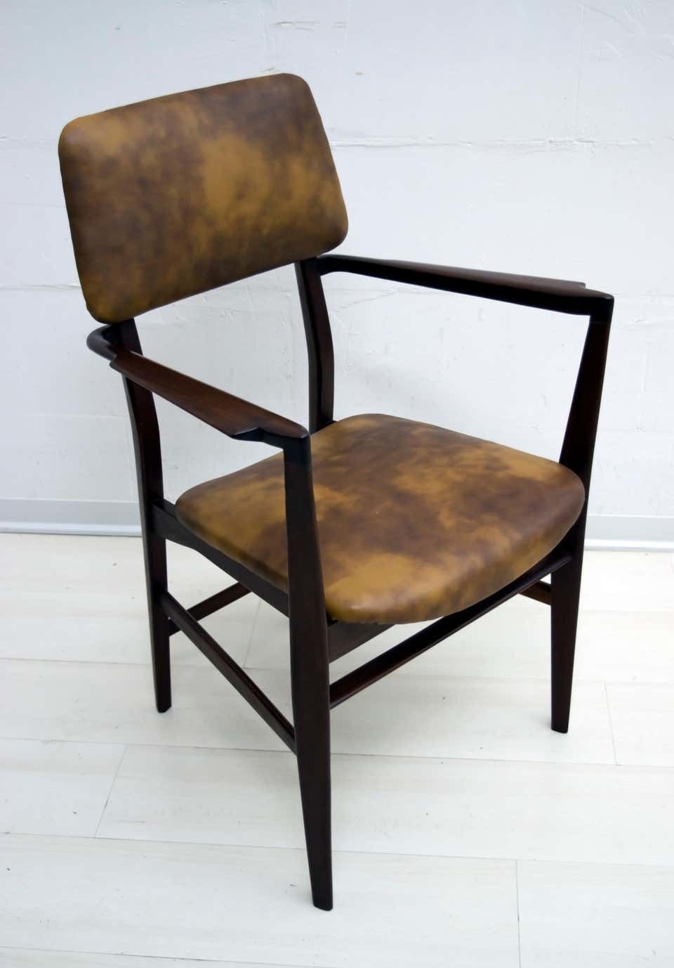 photo vinterior Vittorio Dassi Mid Century Modern Italian Teakwood Writing Desk And Chair, 1950s