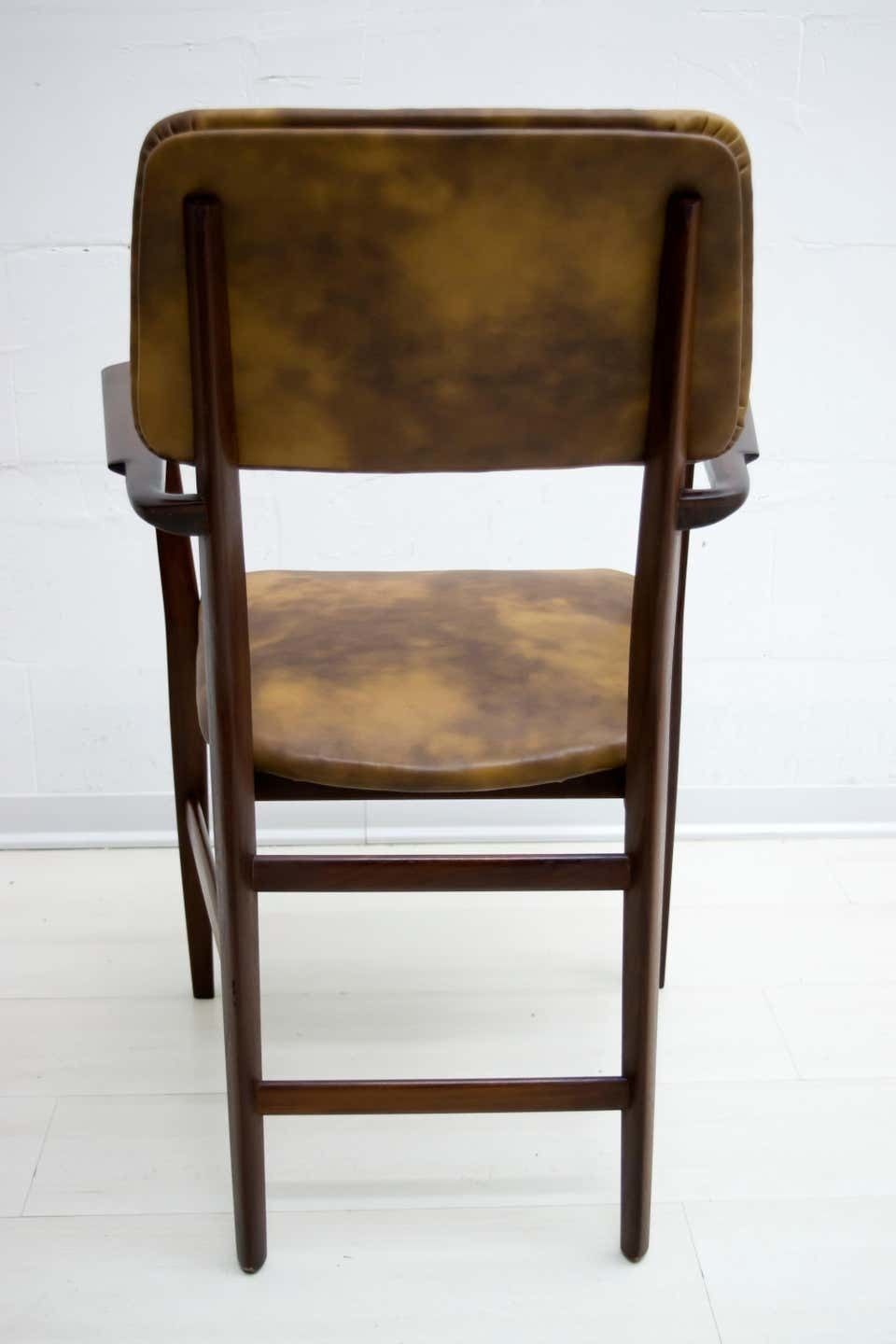 photo buy Vittorio Dassi Mid Century Modern Italian Teakwood Writing Desk And Chair, 1950s