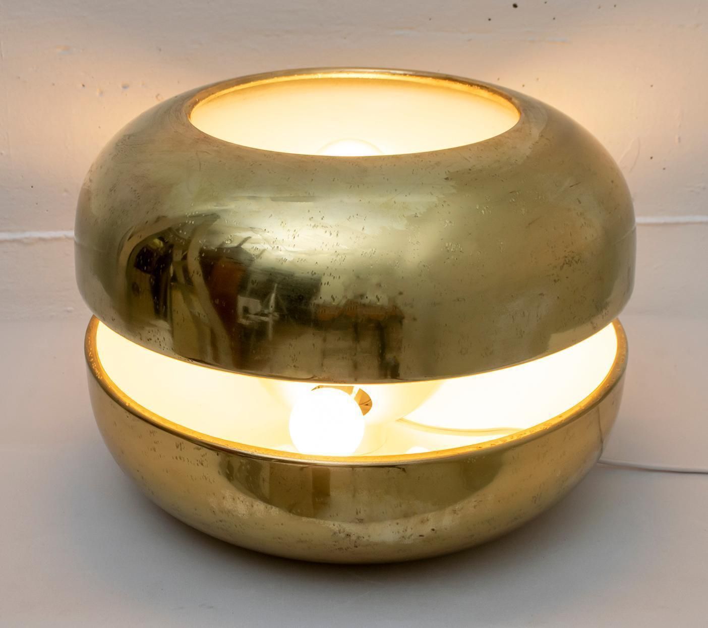 2946.0 Luciano Frigerio Italian Table Lamp Vibrated Brass "Ballata Alta", 1974 photo