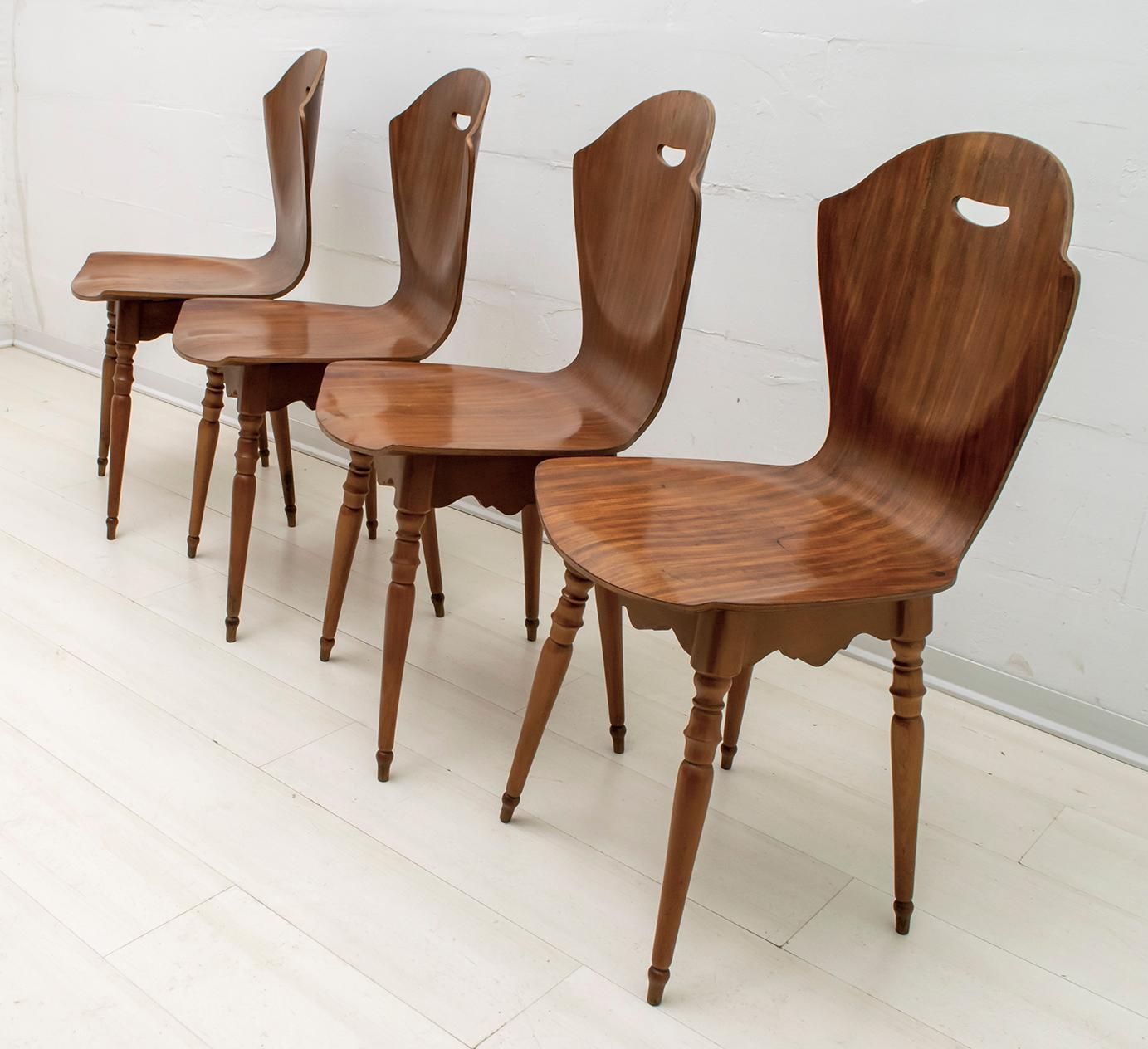 After Carlo Ratti Mid Century Modern Italian Bentwood Chairs, 1950s photo Furniture