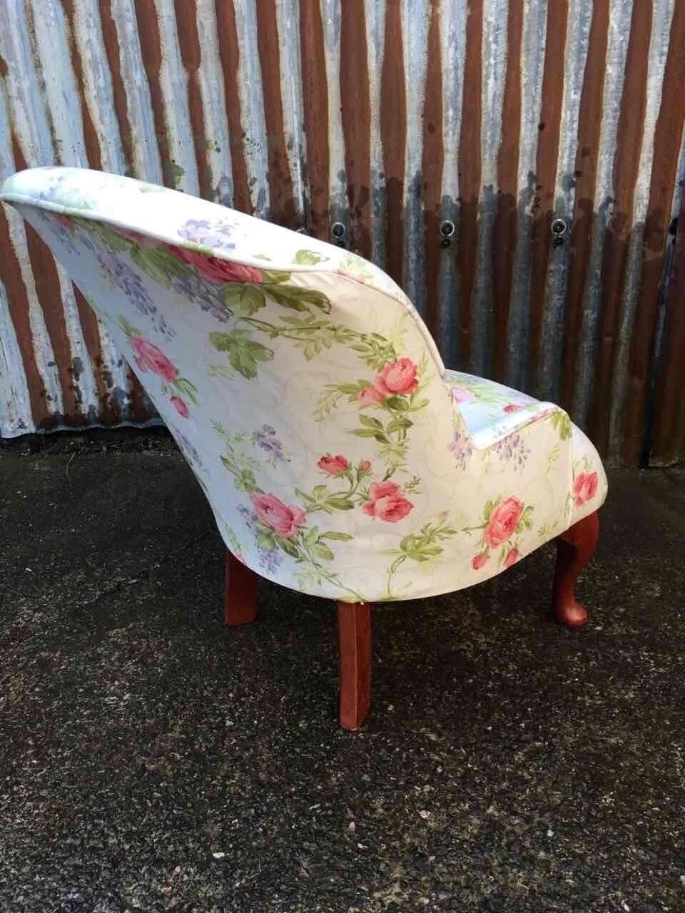 Vintage Chair With Floral Upholstery photo 544.0