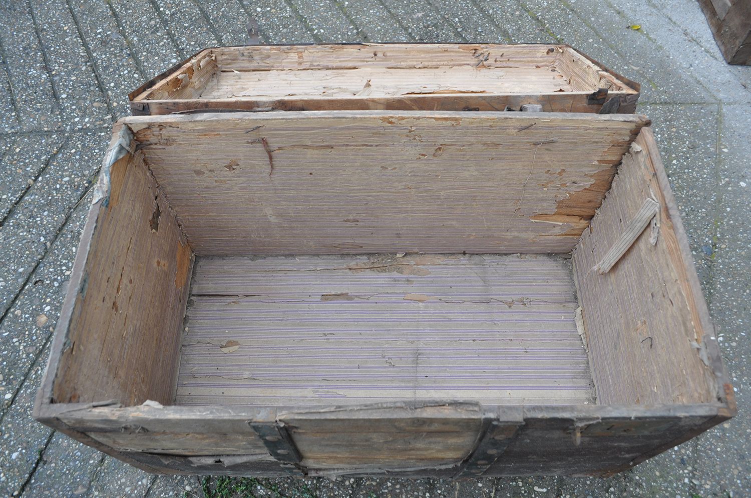 Vintage Leather Travel Trunk photo Furniture