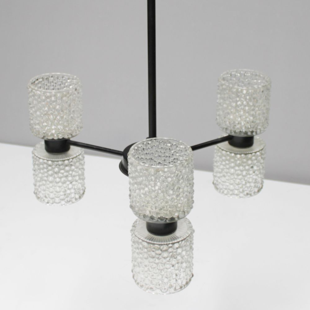 570.0 Six Lights Chandelier 'Zonnewende' By J.W. Bosman For Raak Amsterdam 1965 photo