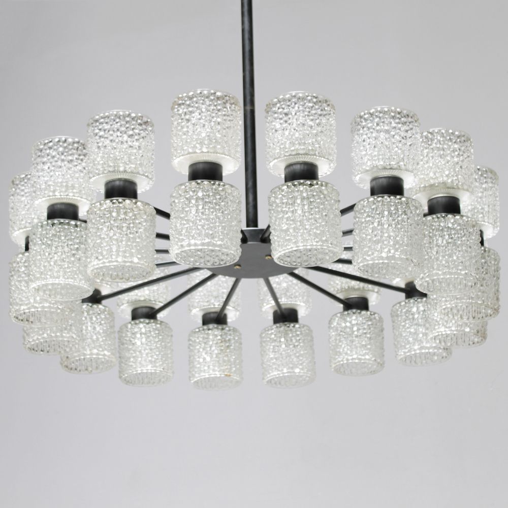 photo vintage Zeslichts hanglamp 'Zonnewende' van J.W. Bosman voor Raak Amsterdam, 1965