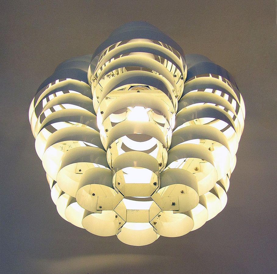 Large 1960s Italian "Tornado" Ceiling Light Chandelier By Elio Martinelli photo for sale