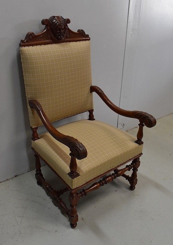 Pair Of Light Oak Armchairs, Louis XIII / Louis XIV Style   Early 20th Century photo Furniture