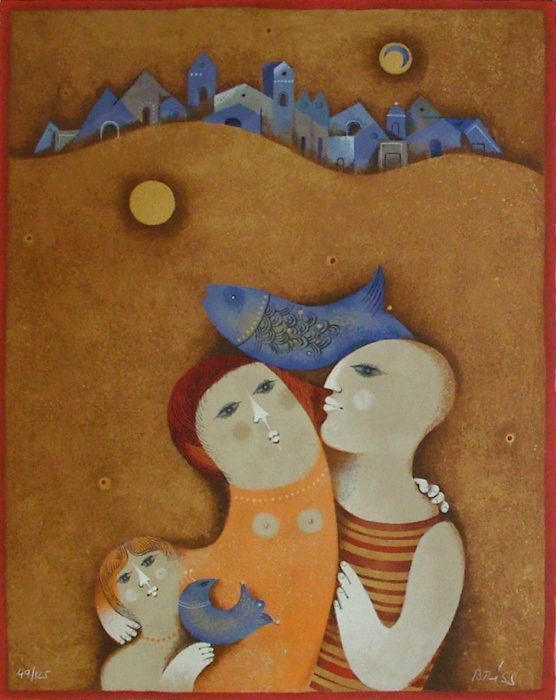 Briss Samy  Screenprint  The Fisherman's Wife