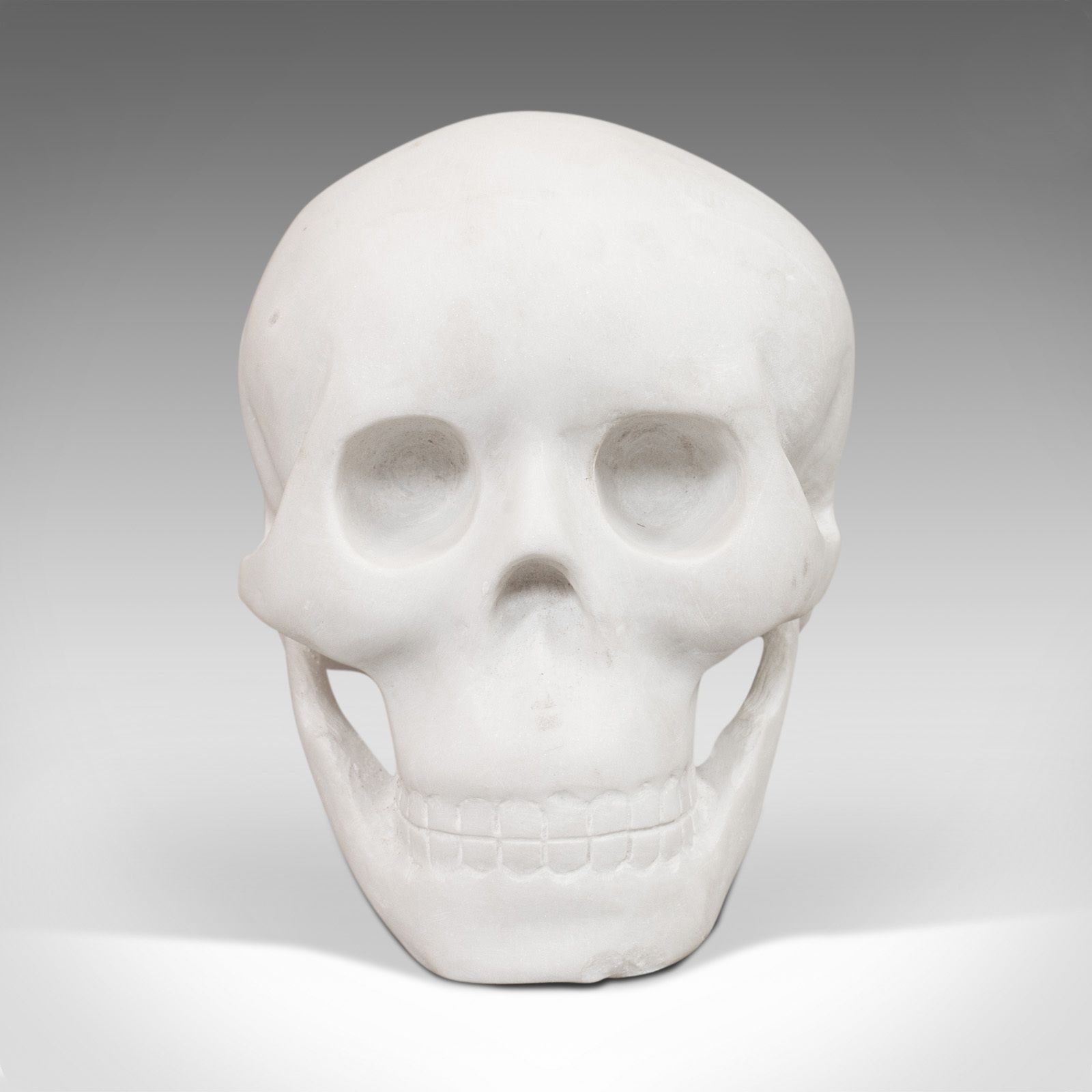 Vintage Marble Skull, English, Bianco Assoluto, Paperweight, Ornament, C20th photo furniture
