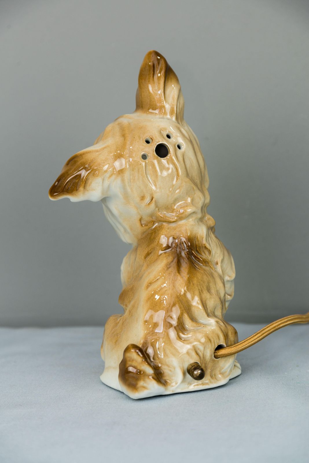 Porcelain Figurine Air Purifier Table Lamp, Circa 1950s photo vinterior