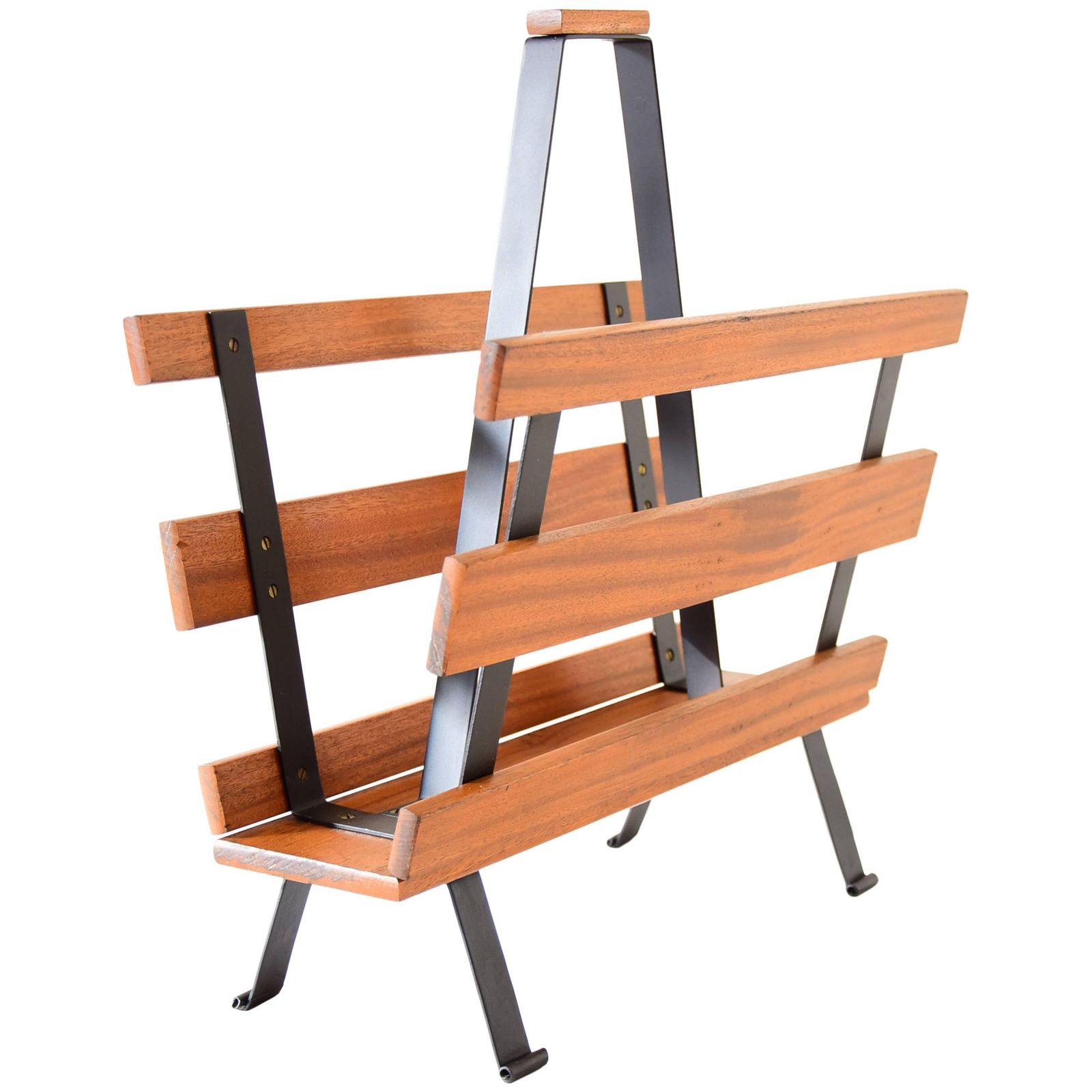 Magazine Rack In Mahogany, Circa 1960s