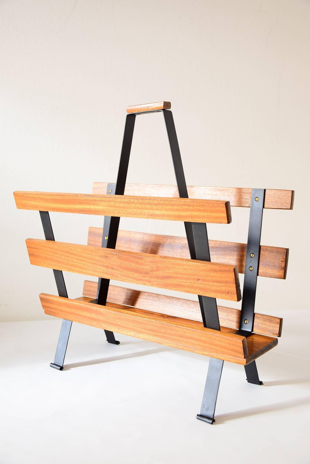 Magazine Rack In Mahogany, Circa 1960s photo 594.0