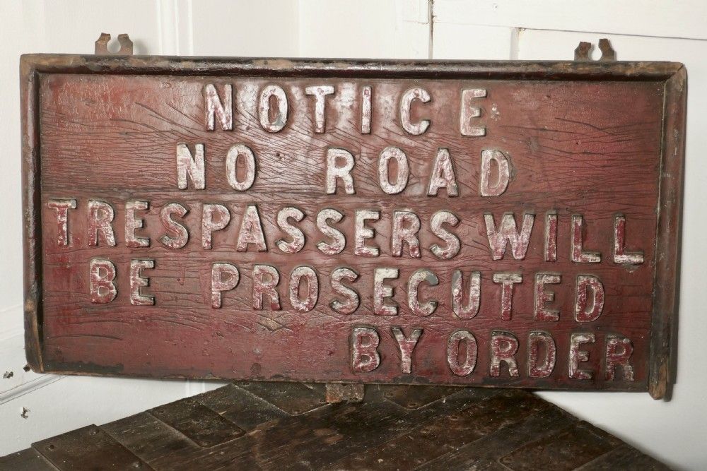 19th Century Rustic Private Land Owners Trespassers Sign photo Home Decor