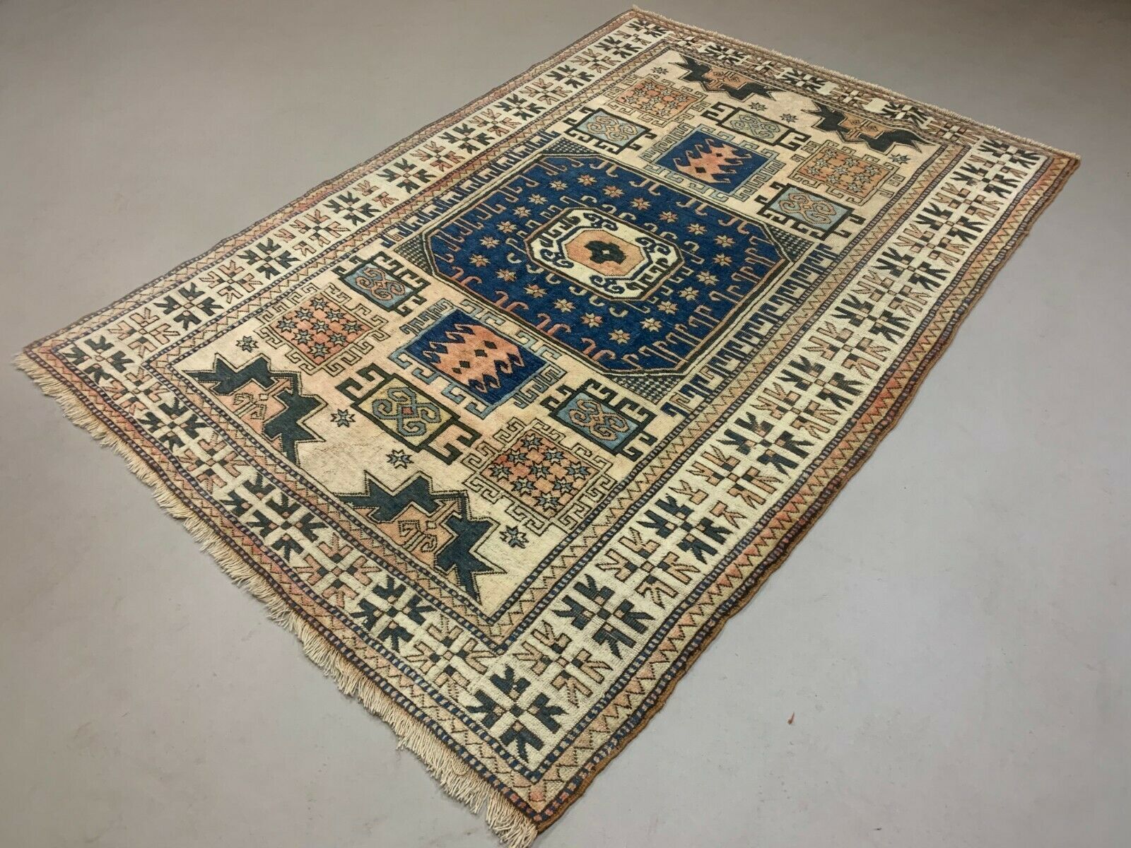 Old Turkish Kazak Rug Oriental 240x165 Cm Vintage Carpet, Tribal Handwoven photo Textiles