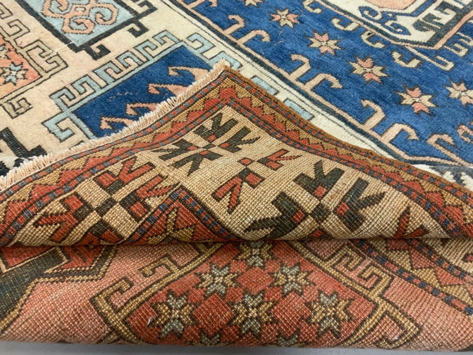 photo for sale Old Turkish Kazak Rug Oriental 240x165 Cm Vintage Carpet, Tribal Handwoven