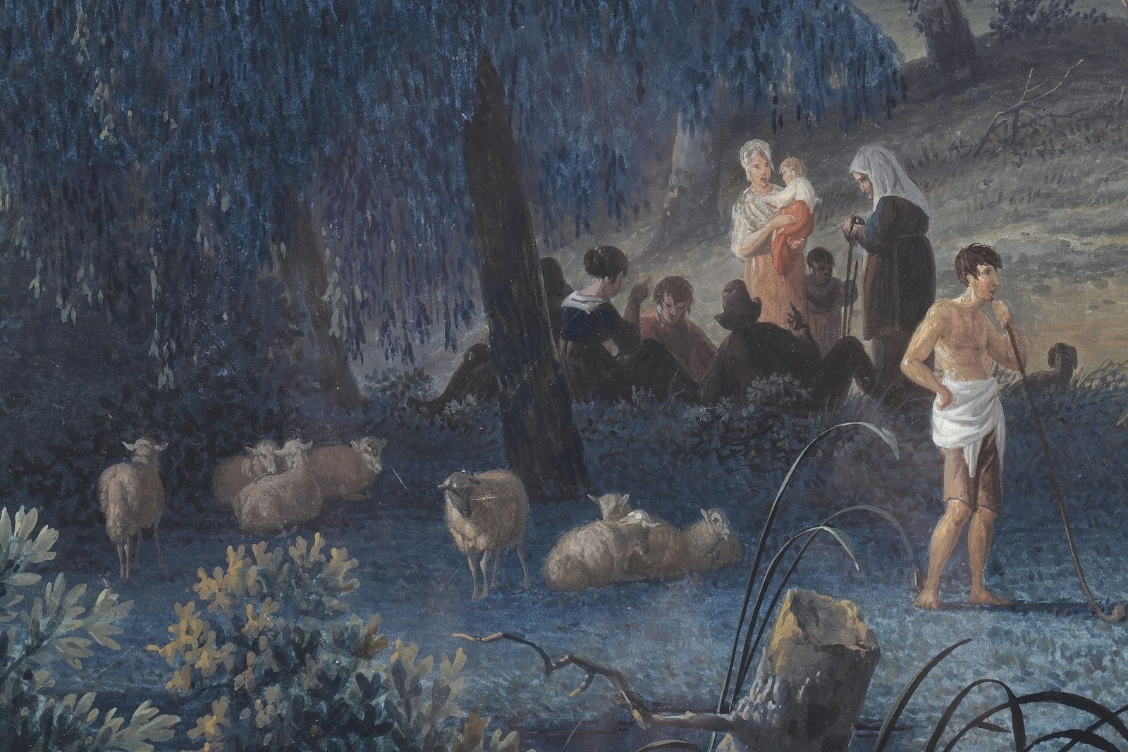 « Paysage au moulin » et « Pastorale », gouaches sur papier photo vinterior