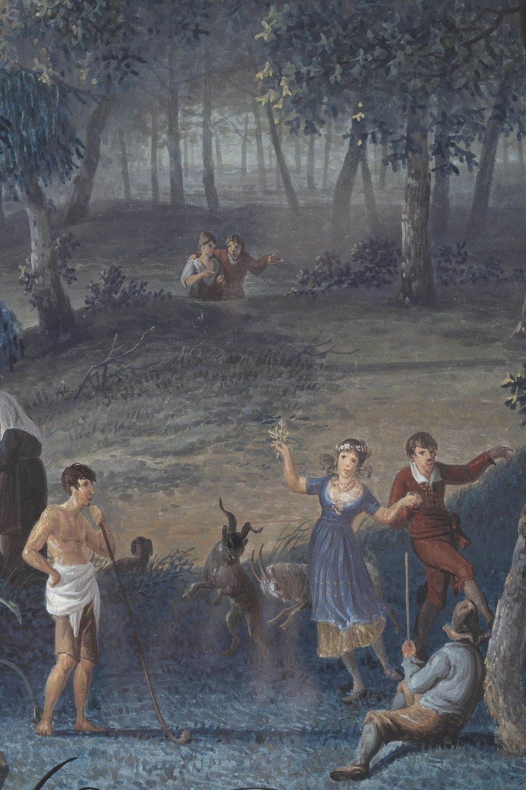 « Paysage au moulin » et « Pastorale », gouaches sur papier photo buy
