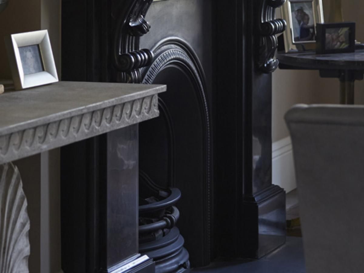 Large Black Belgian Fossil Marble Carved Corbel photo 6210.0