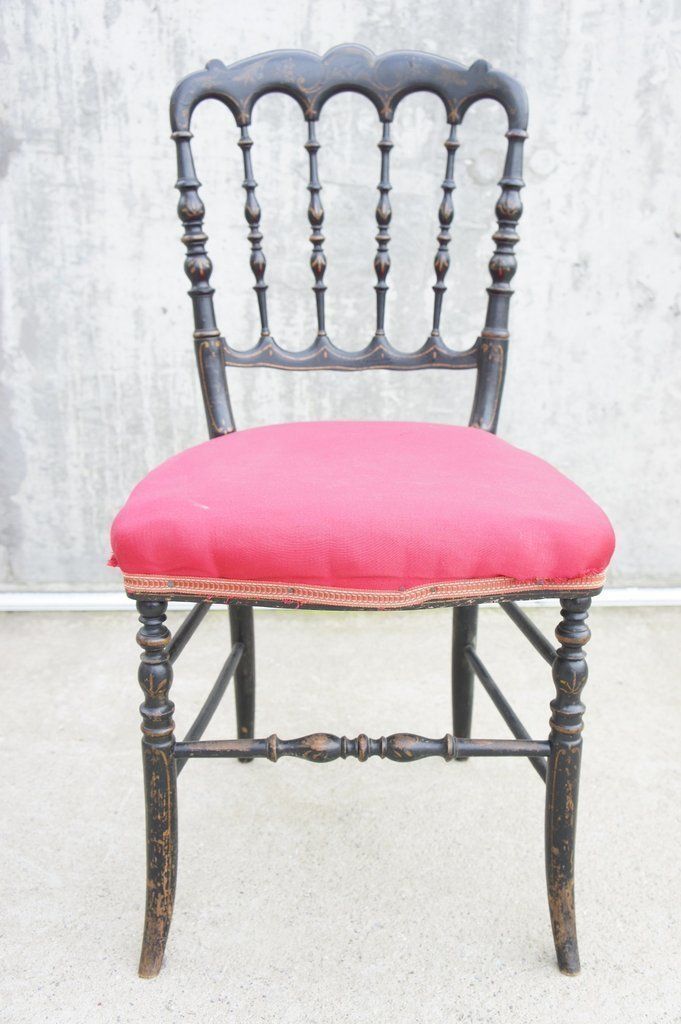 Ebonised Pair Of Napoleon III Hand Painted Bedroom Chairs To Reupholster photo buy