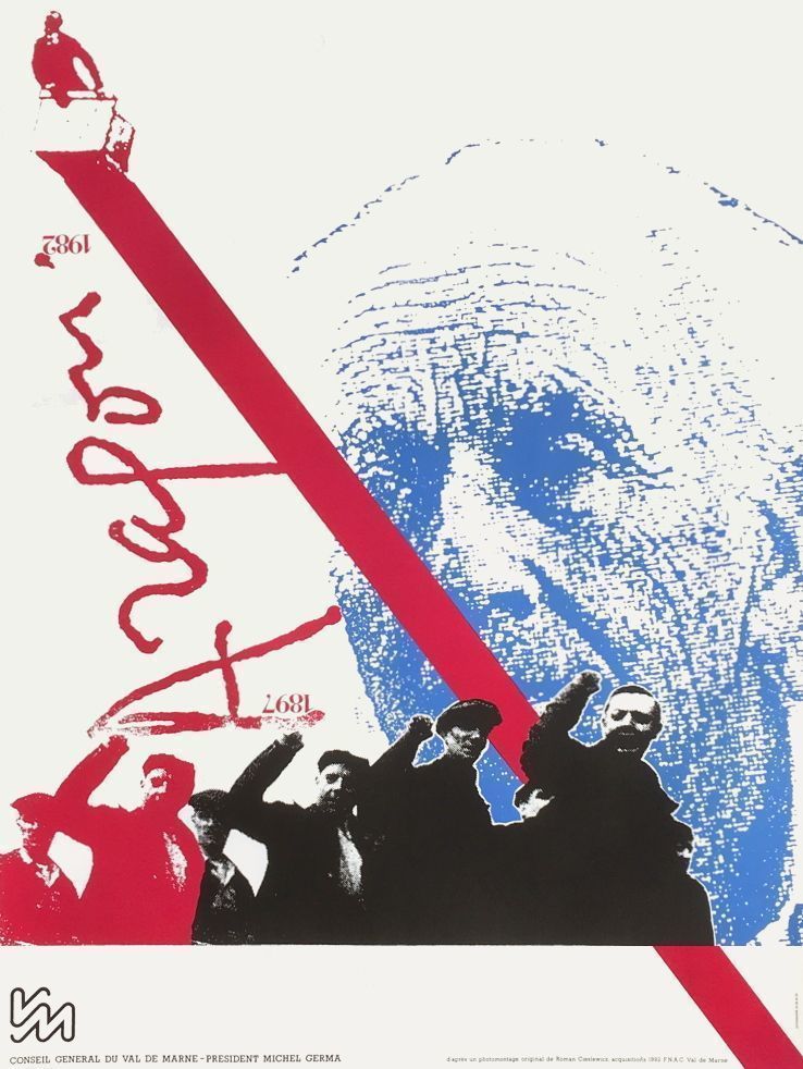 Cieslewicz Roman (1930 1996)   Trichromy Poster   Homage To Aragon 1987