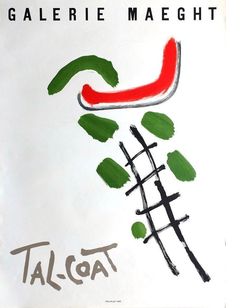 Tal Coat Pierre   Poster Mourlot In Lithography   Expo Galerie Maeght 1959