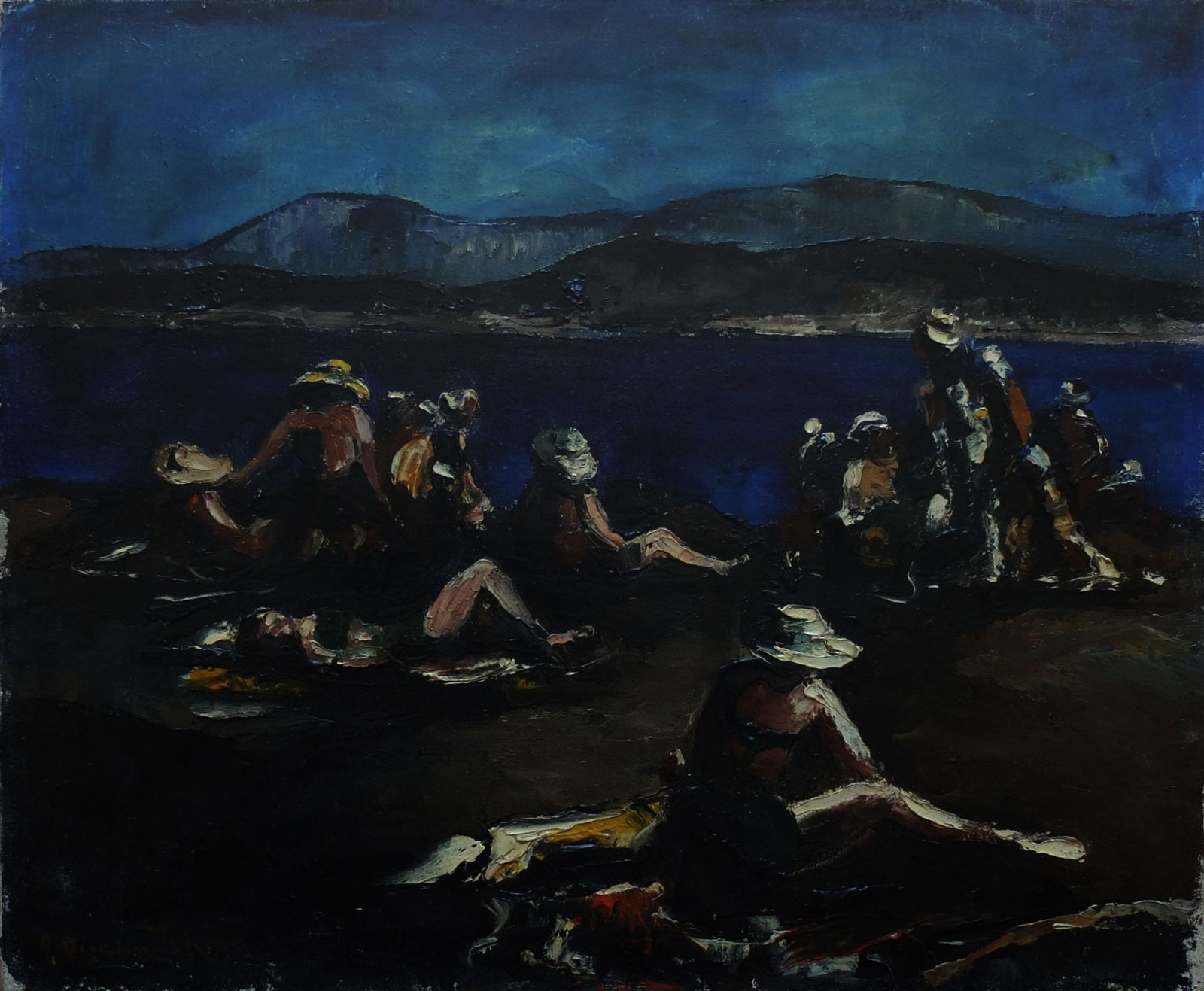 Durand Rosé Auguste (1887 1962)   Oil On Canvas   Beachside Surroundings Of Marseille
