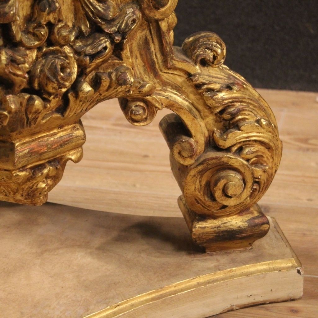 Italian Lacquered And Gilded Round Coffee Table With Glass Top photo Furniture