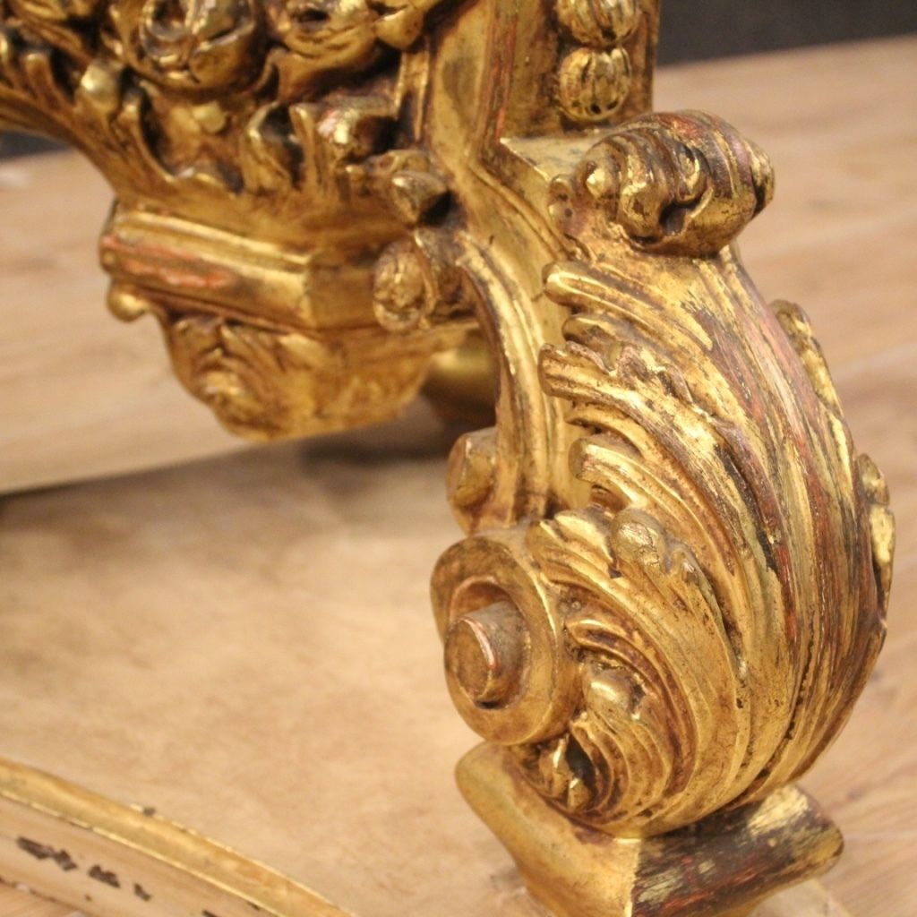 Italian Lacquered And Gilded Round Coffee Table With Glass Top photo buy