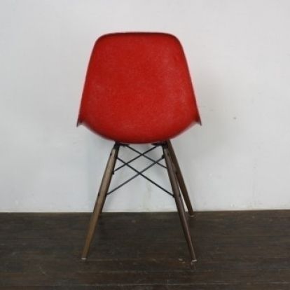 Eames Herman Miller Dsw Side Chair In Red photo for sale