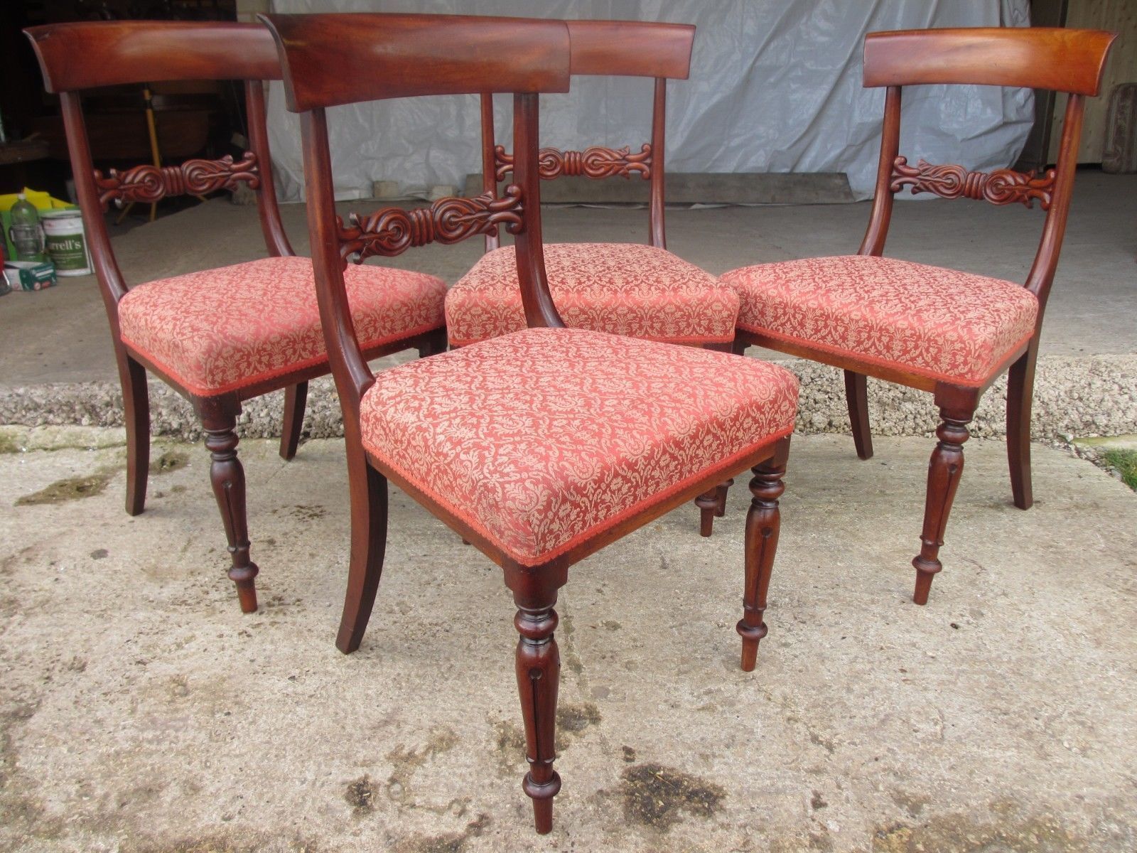 Set Of Four Victorian Mahogany Bar Back Dining Chairs photo furniture