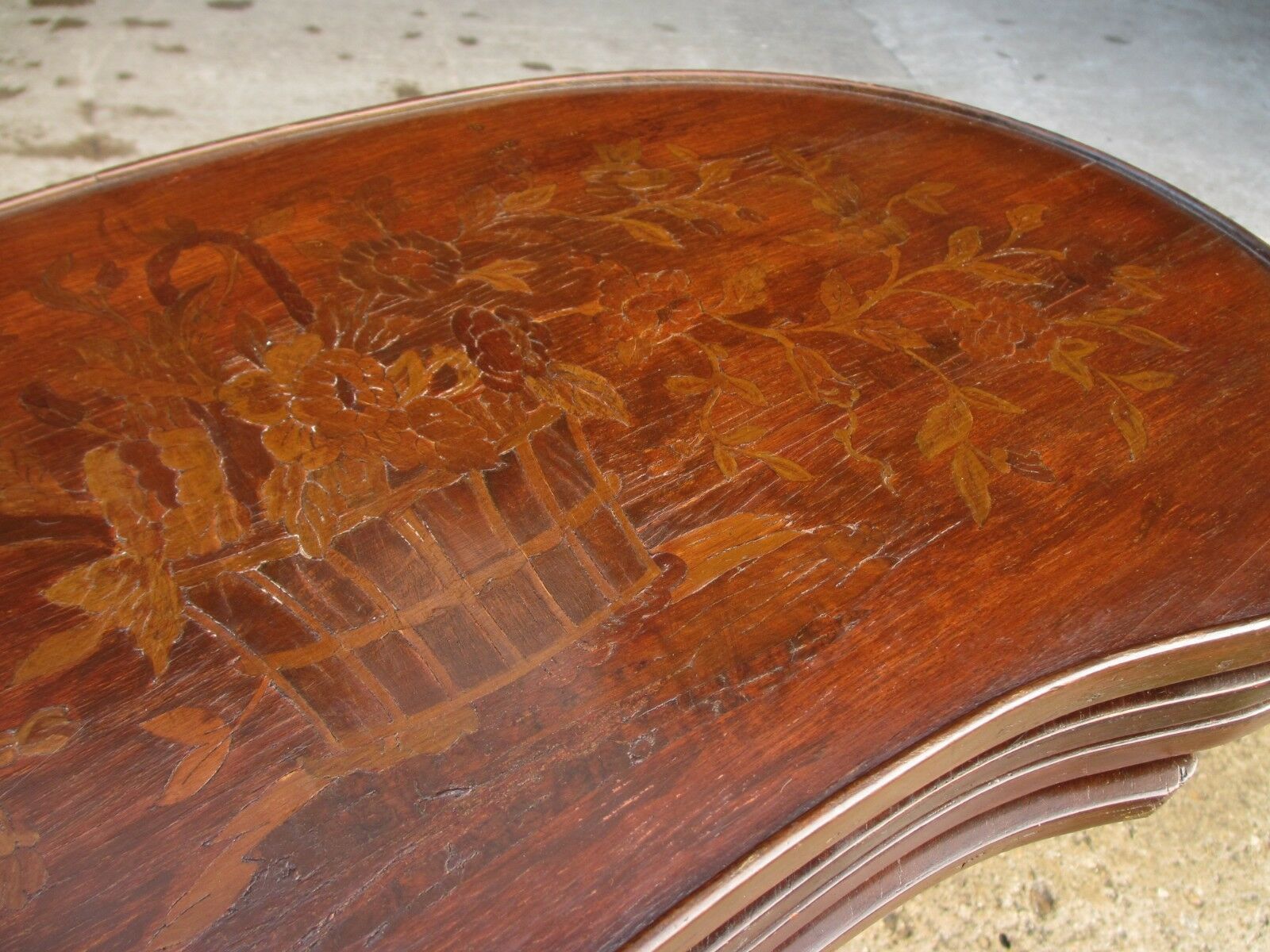 Mahogany Inlaid Nest Of 4 Tables In Kidney Shape photo Furniture