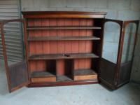 Superb Victorian Mahogany Half Glazed Concertina Door Adjustable Bookcase photo vintage