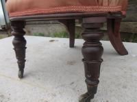 photo furniture Unusual Victorian Rosewood Upholstered Scroll Back Nursing Chair