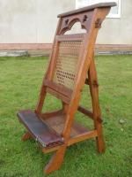 Victorian Gothic Oak Chair/Kneeler With Fretted Top photo vinterior