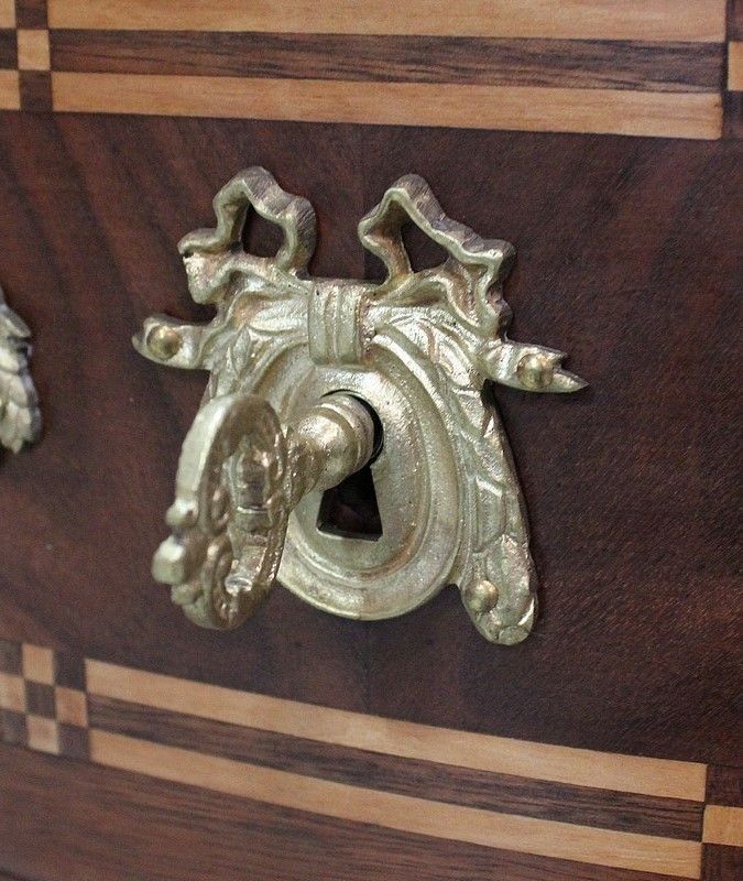 photo for sale Small Mahogany Dresser Chiffonnière, Louis XV / Louis XVI Transition Style   Late 19th