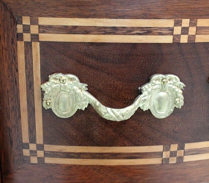 Furniture Small Mahogany Dresser Chiffonnière, Louis XV / Louis XVI Transition Style   Late 19th photo