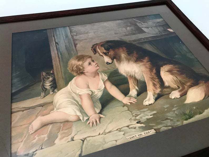 Large Antique Clothiers Shop Advertising 'Can't You Talk?' photo furniture