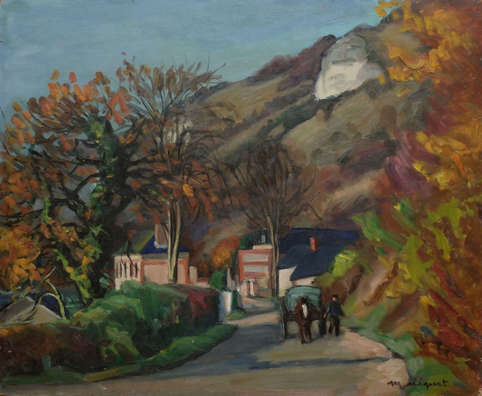Niquet Marcel (1889 1960)   Oil On Isorel   Autumn At Amfreville Sous Les Monts Dans L 'Eure