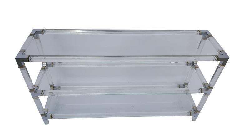 Lucite And Brass Console Table From Charles Hollis Jones photo Furniture