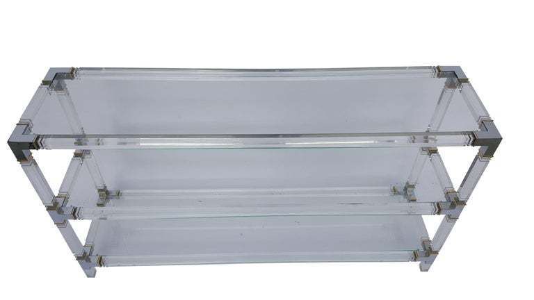 Lucite And Brass Console Table From Charles Hollis Jones photo vinterior