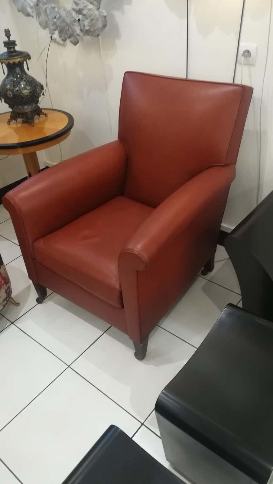 Art Deco Leather Armchair, Circa 1930 photo Furniture
