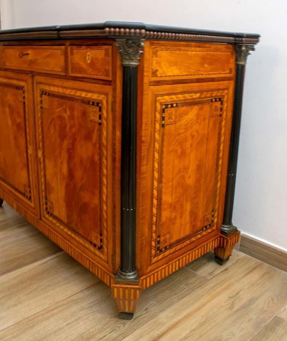 photo vinterior Napoleon III French Sideboard Inlaid With Geometric Floral Motifs