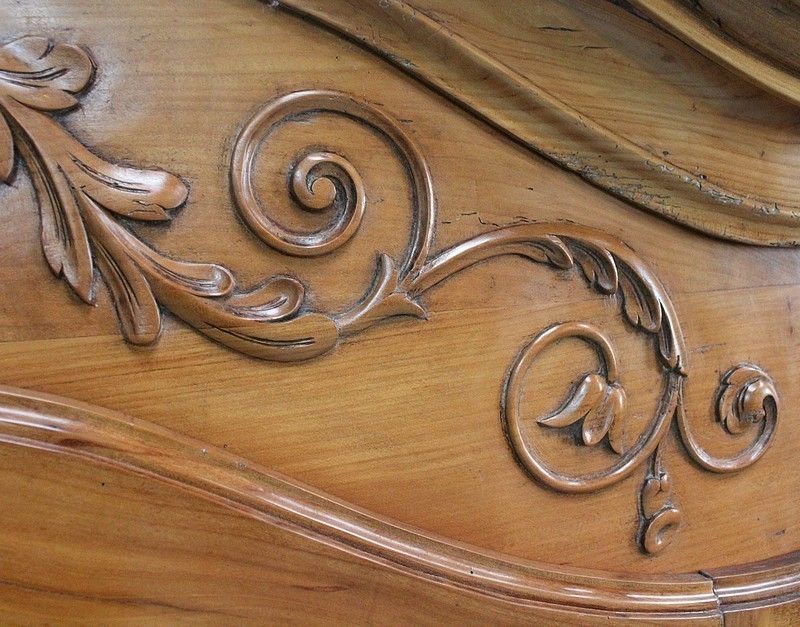 photo furniture Four Doors Regional Cabinet, In Blond Cherry, Louis XV Period   1810/1820