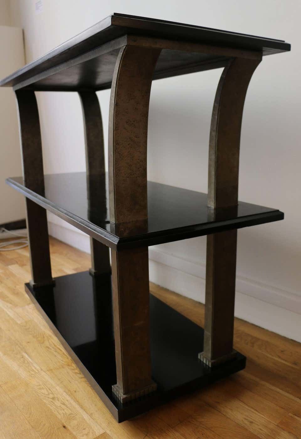 Stunning Metal And Wood Console By Edgar Brandt, Art Deco, France, 1920s photo for sale