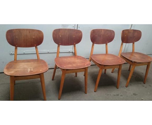Set Of 4 Sb13 Lounge Chairs & Table By Cees Braakman For Pastoe, 1950 S photo Furniture