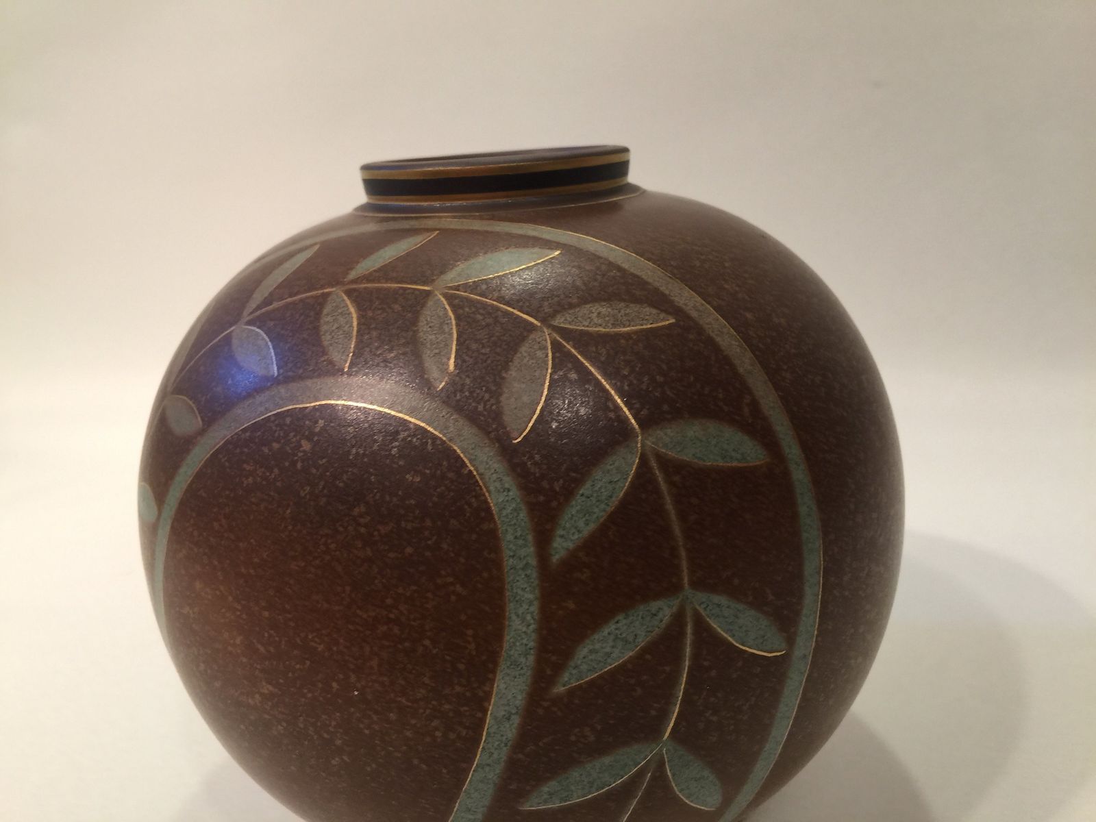Swedish Ball Shaped Art Deco Flambé Ceramic Vase By Gunnar Nylund For Rorstrand, 1930s 1940s photo 412.0