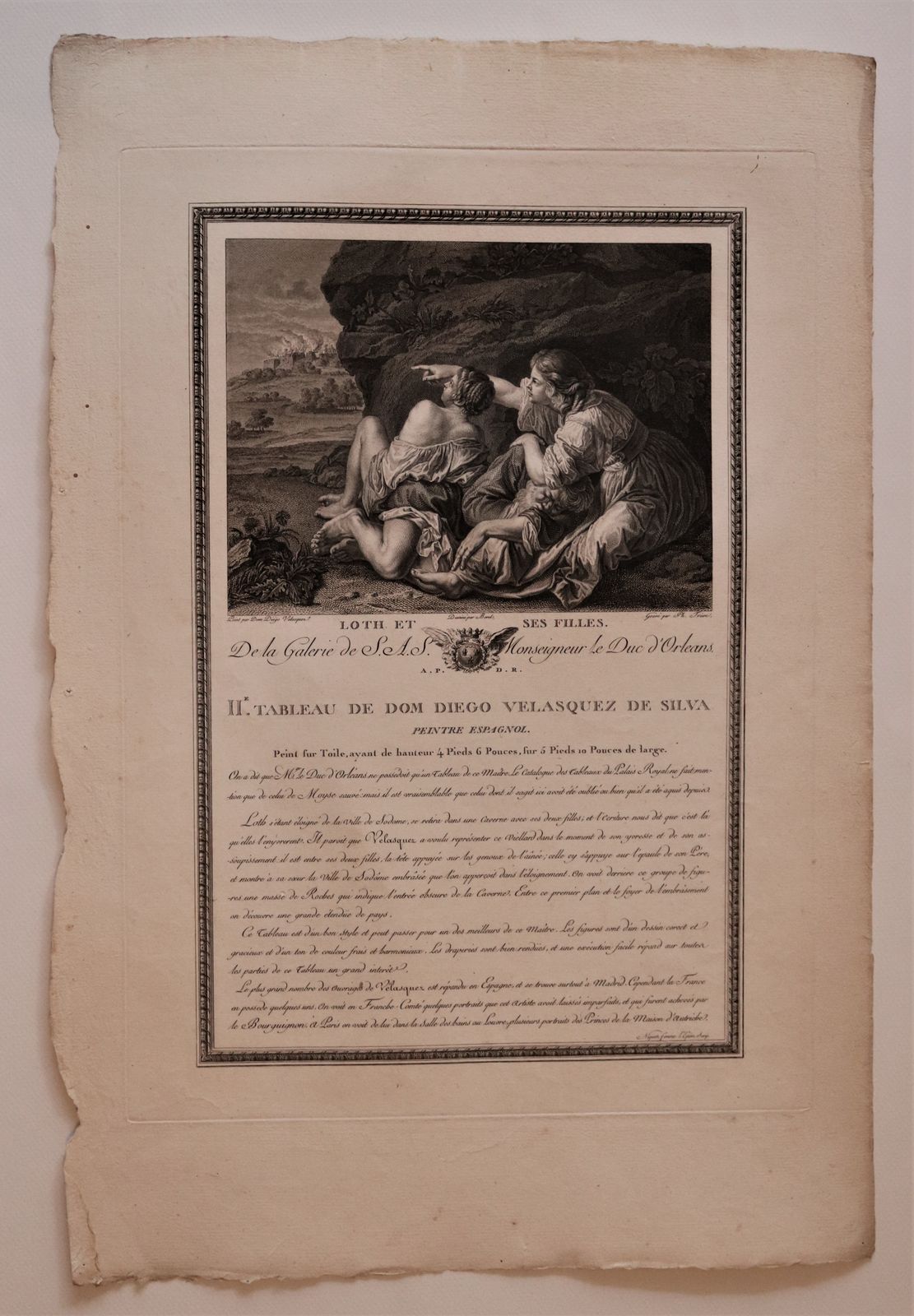 Engraving   "Loth Et Ses Filles" From The Gallery Of S.A.S. Monseigneur Duke Of Orleans photo furniture