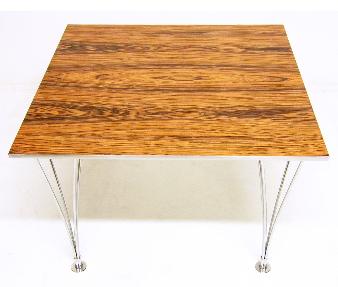 Square Coffee Table By Piet Hein & Bruno Mathsson For Fritz Hansen In Rosewood And Steel photo vinterior