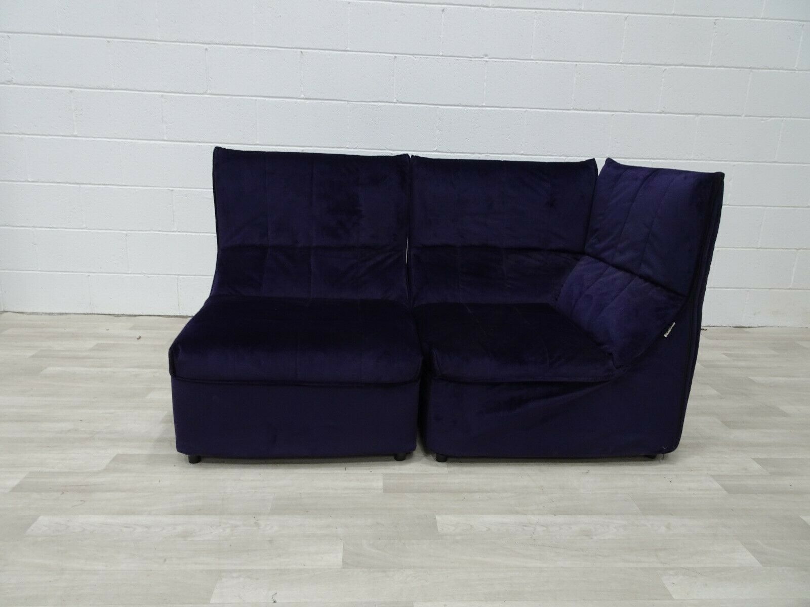 Stunning Rare Bb Italia Baia Corner And Chair In Purple Velvet